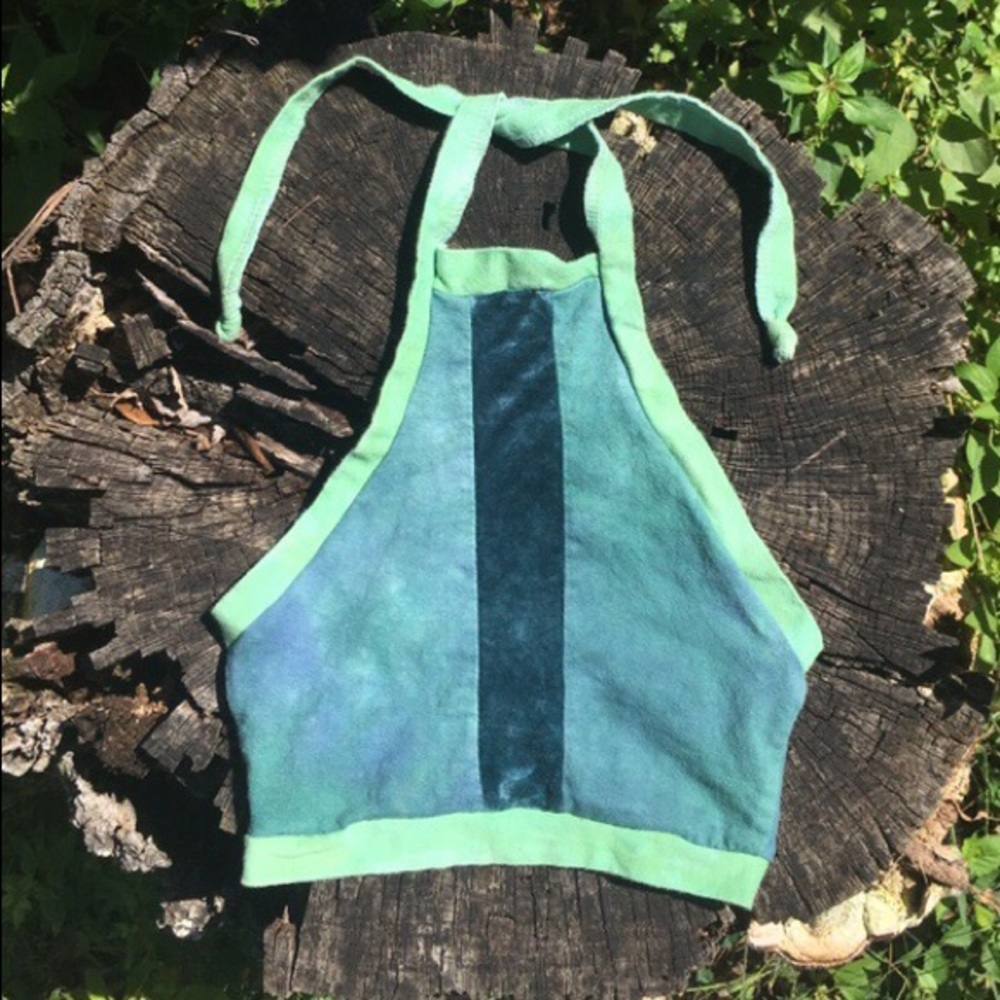 Flower Pot Handmade hemp halter crop top